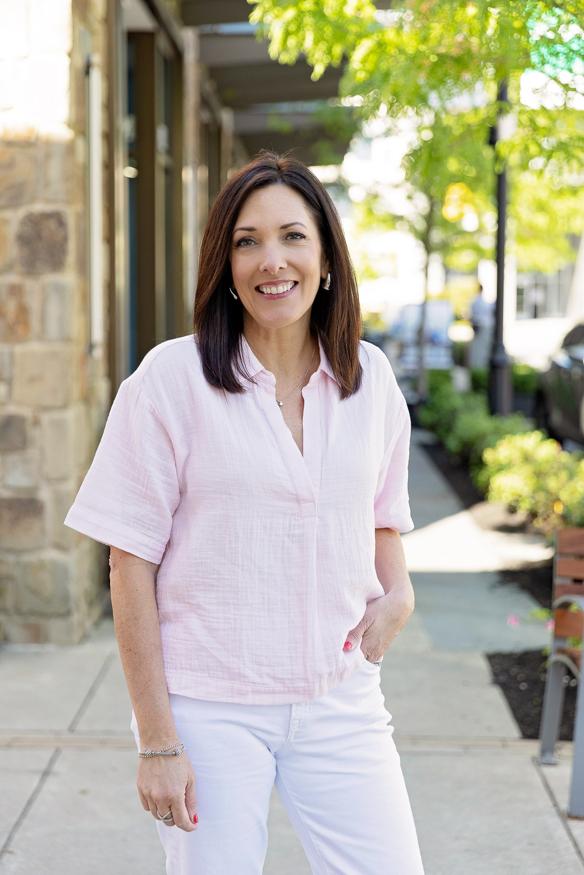 Relaxed Gauze Popover Top from Gap Factory